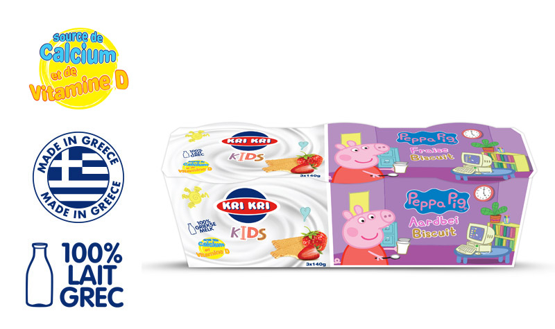 Kri Kri Peppa Pig Fraise Biscuit 3x140g