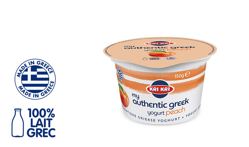 My Αuthentic Greek yogurt Yaourt Grec Maigre 0% m.g. aux Pêches 150g