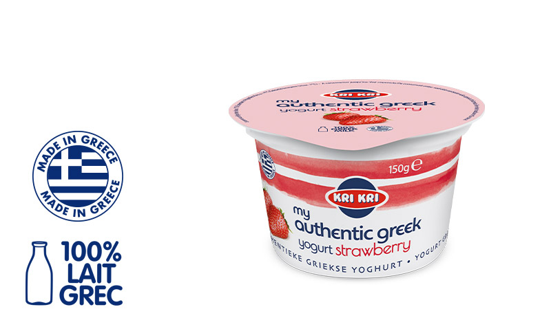 My Αuthentic Greek yogurt Yaourt Grec Maigre 0% m.g. aux Fraises 150g